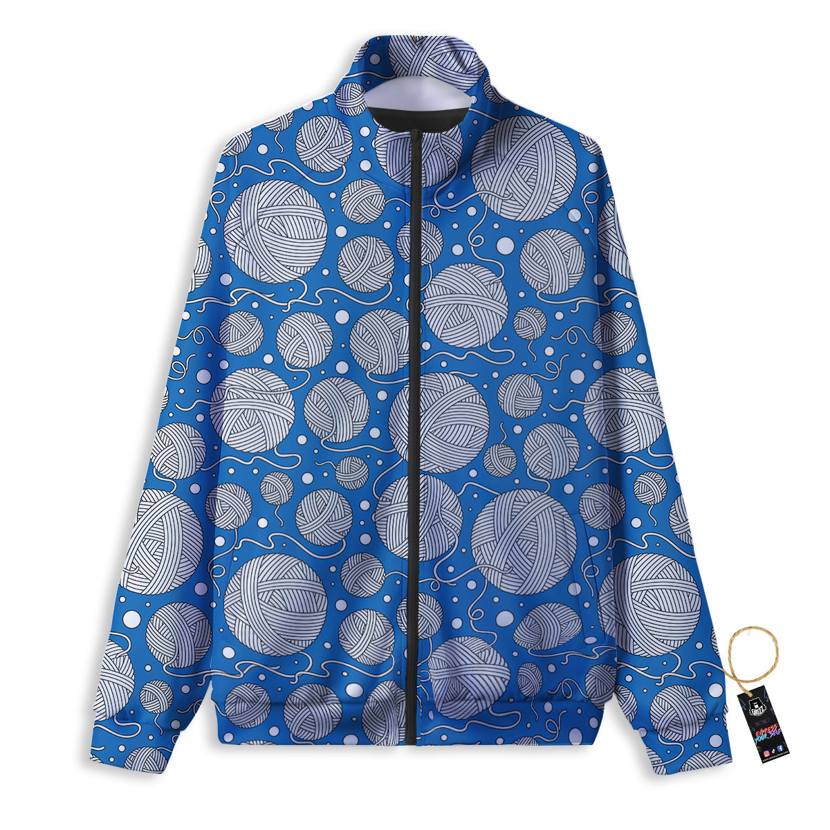 Seamless Yarn Balls Print Pattern Track Jacket-grizzshop