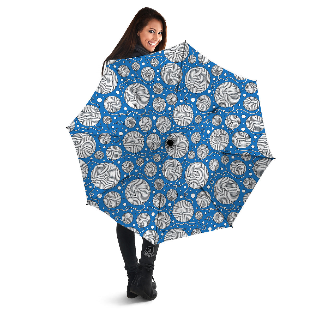 Seamless Yarn Balls Print Pattern Umbrella-grizzshop