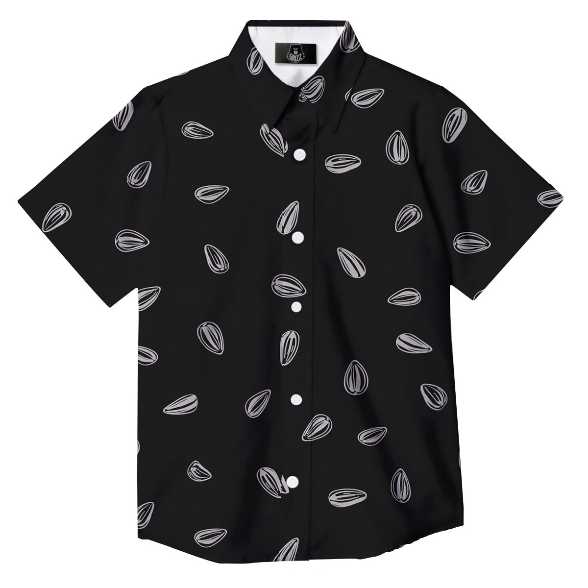 Seeds Sunflower Print Pattern Button Up Shirt-grizzshop