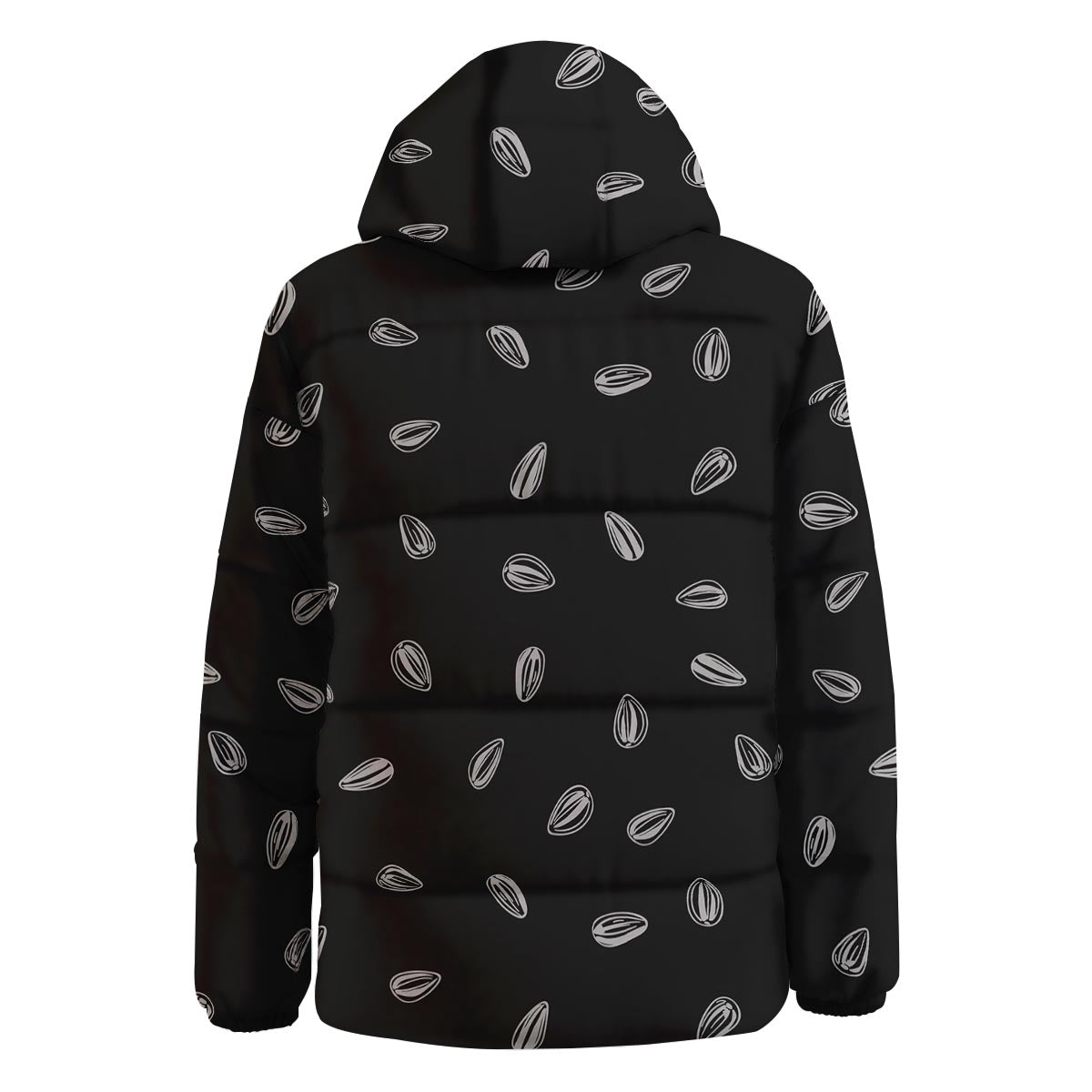 Seeds Sunflower Print Pattern Down Jacket-grizzshop