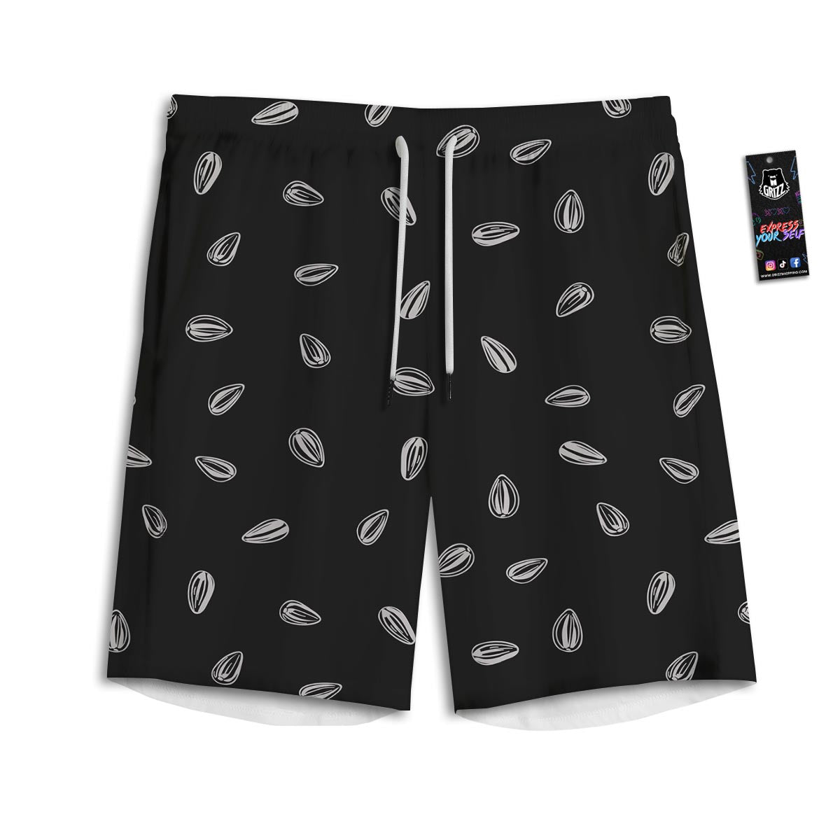 Seeds Sunflower Print Pattern Men's Athletic Shorts