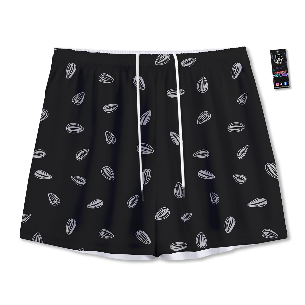 Seeds Sunflower Print Pattern Mesh Shorts