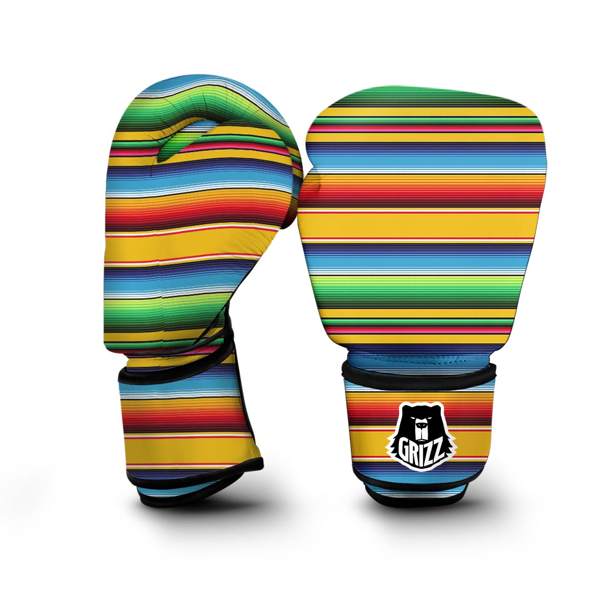 Serape Baja Mexican Blanket Pattern Print Boxing Gloves-grizzshop