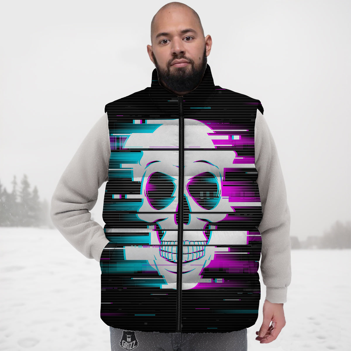 Serape Baja Mexican Blanket Pattern Print Down Vest