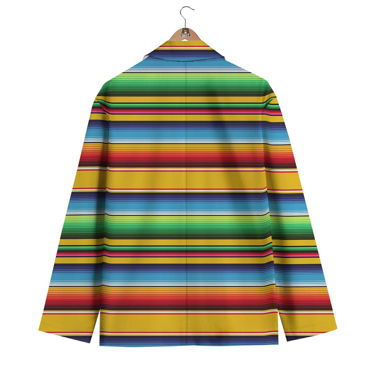 Serape Baja Mexican Blanket Pattern Print Men's Blazer-grizzshop