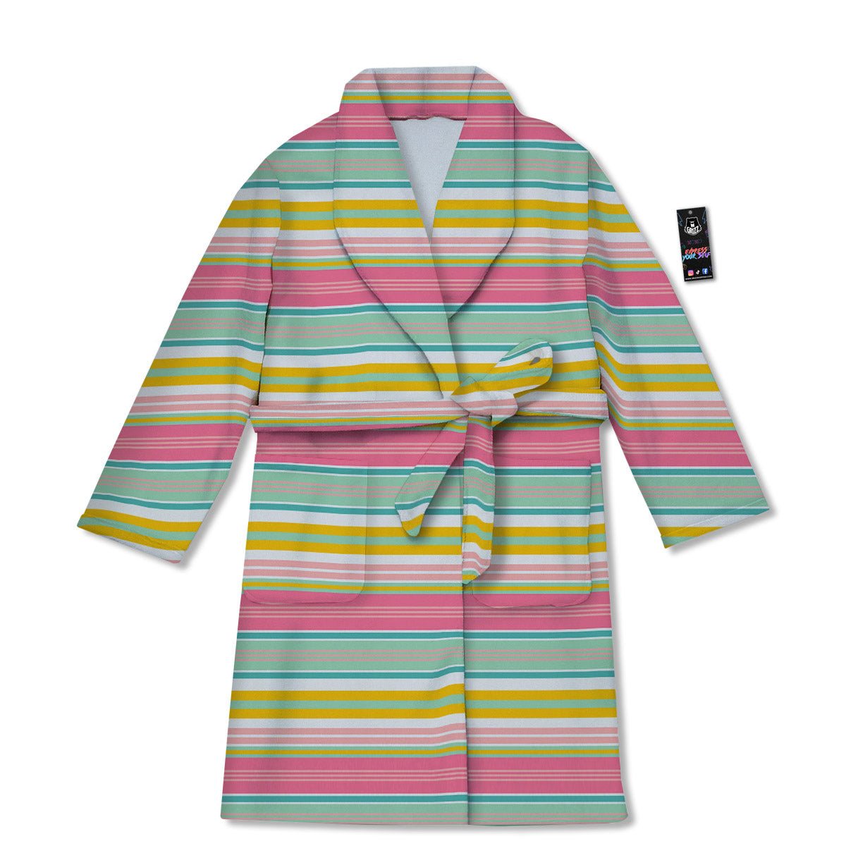 Serape Blanket Colorful Print Pattern Bathrobe-grizzshop
