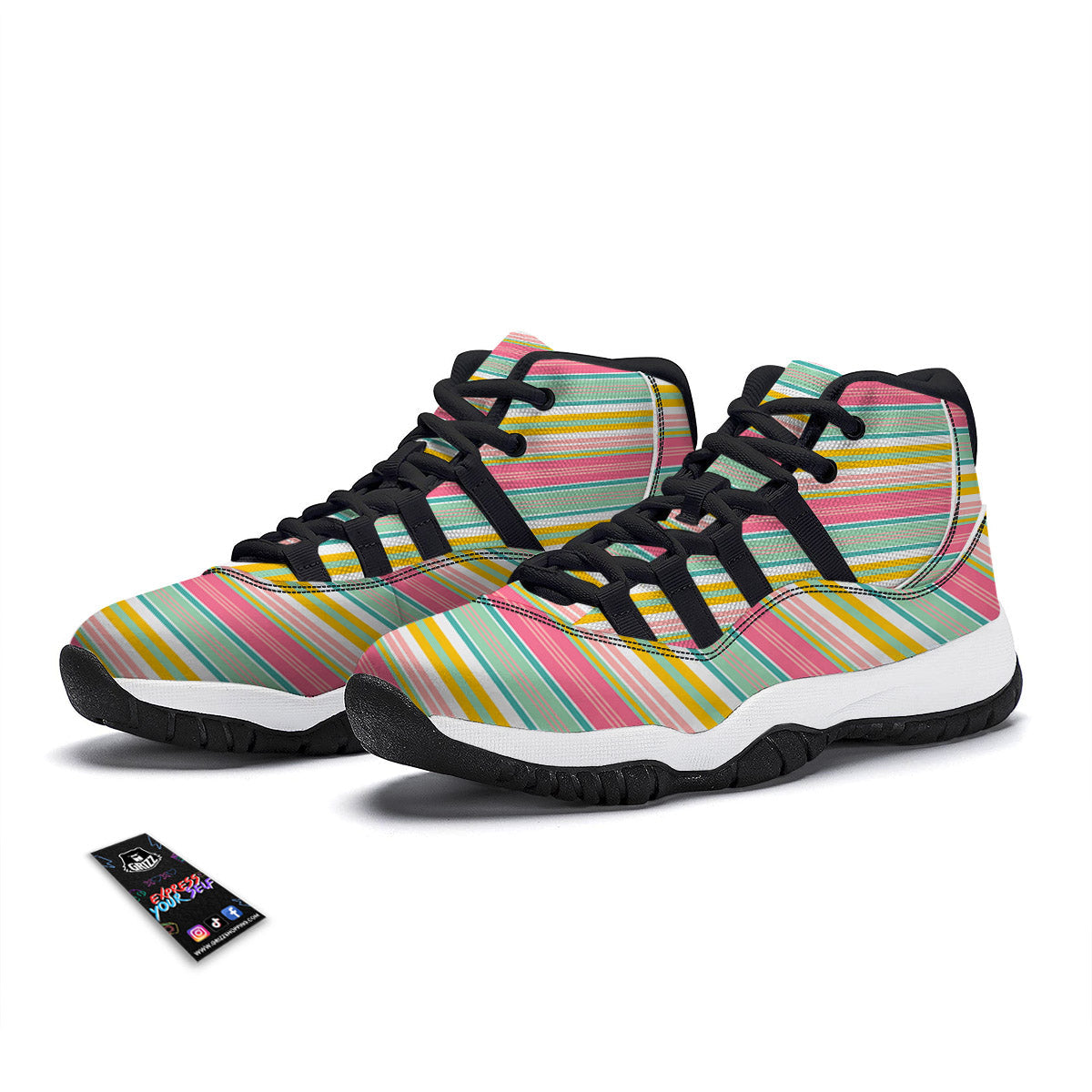 Serape Blanket Colorful Print Pattern Black Bball Shoes-grizzshop