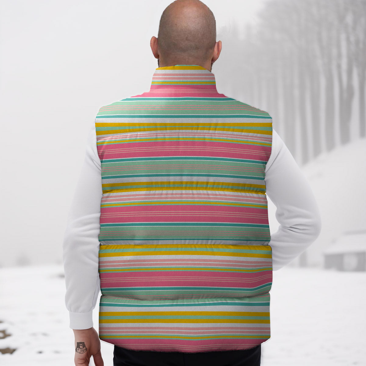 Serape Blanket Colorful Print Pattern Down Vest