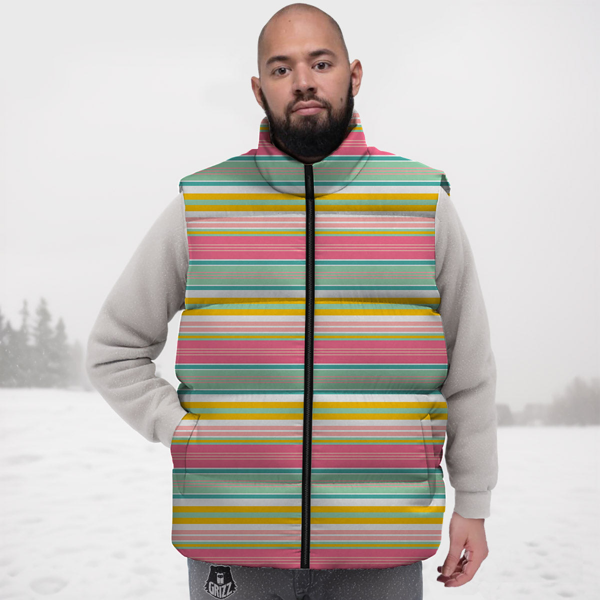 Serape Blanket Colorful Print Pattern Down Vest