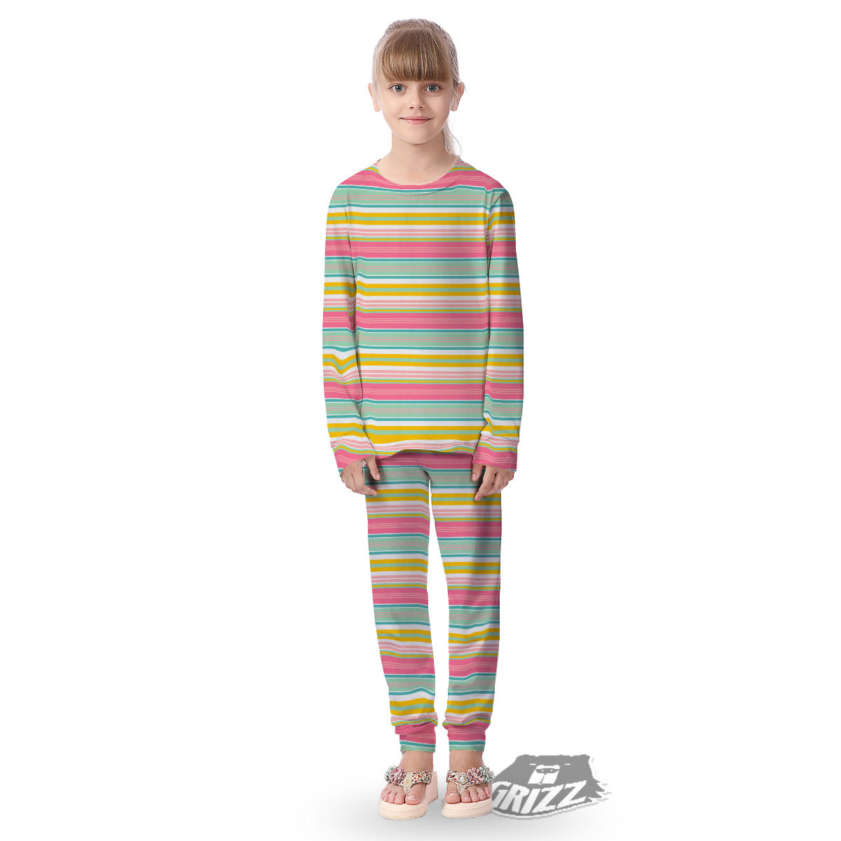 Serape Blanket Colorful Print Pattern Kid's Pajamas-grizzshop