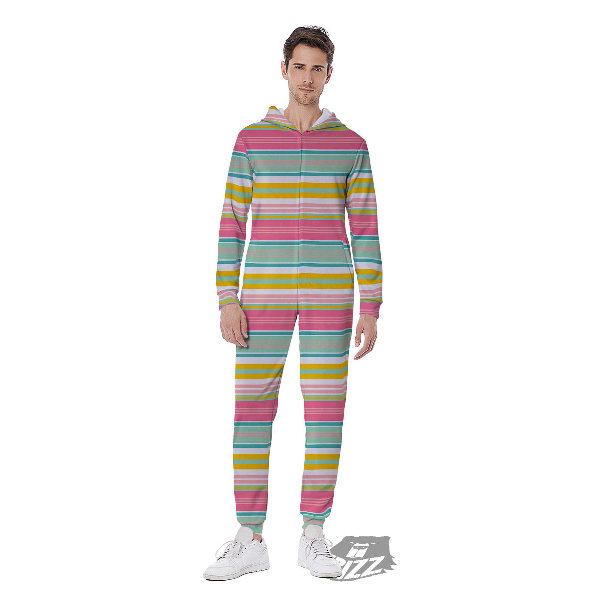 Serape Blanket Colorful Print Pattern Men's Jumpsuit-grizzshop