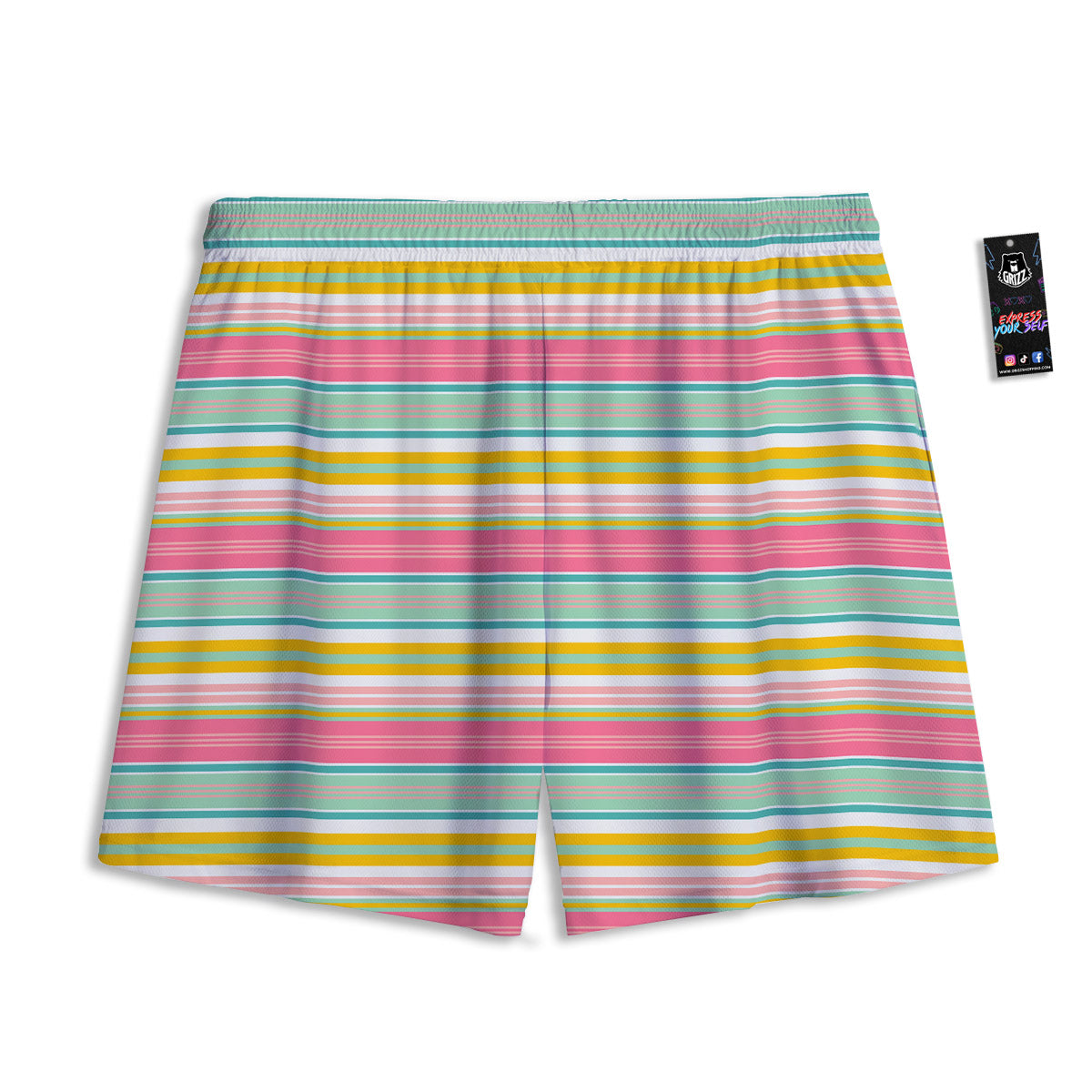 Red Green And White Argyle Print Pattern Mesh Shorts