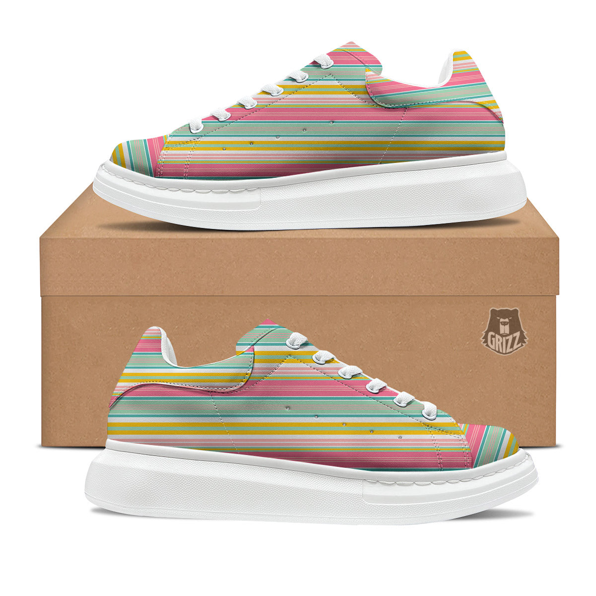 Serape Blanket Colorful Print Pattern Platform Shoes-grizzshop