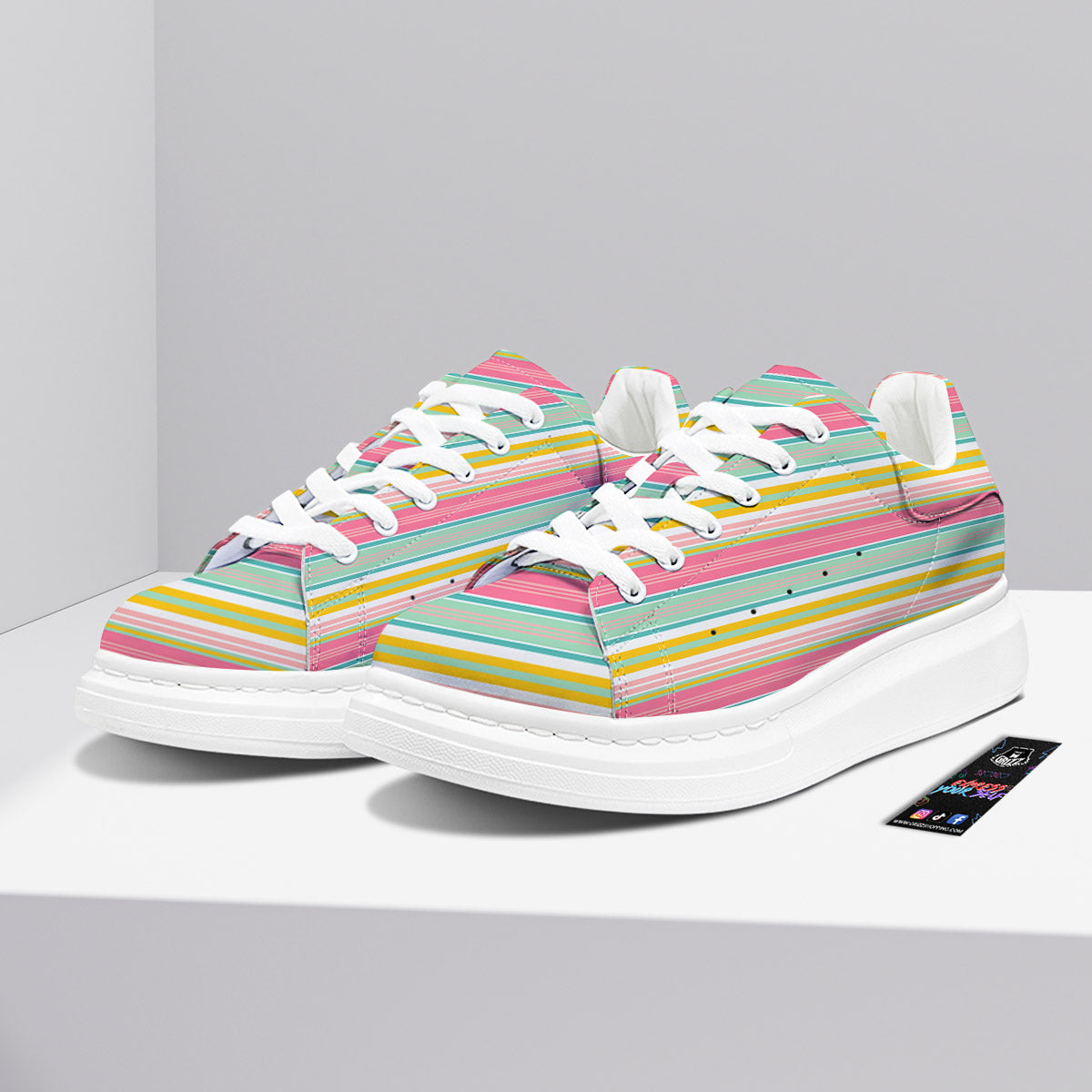 Serape Blanket Colorful Print Pattern Platform Shoes-grizzshop