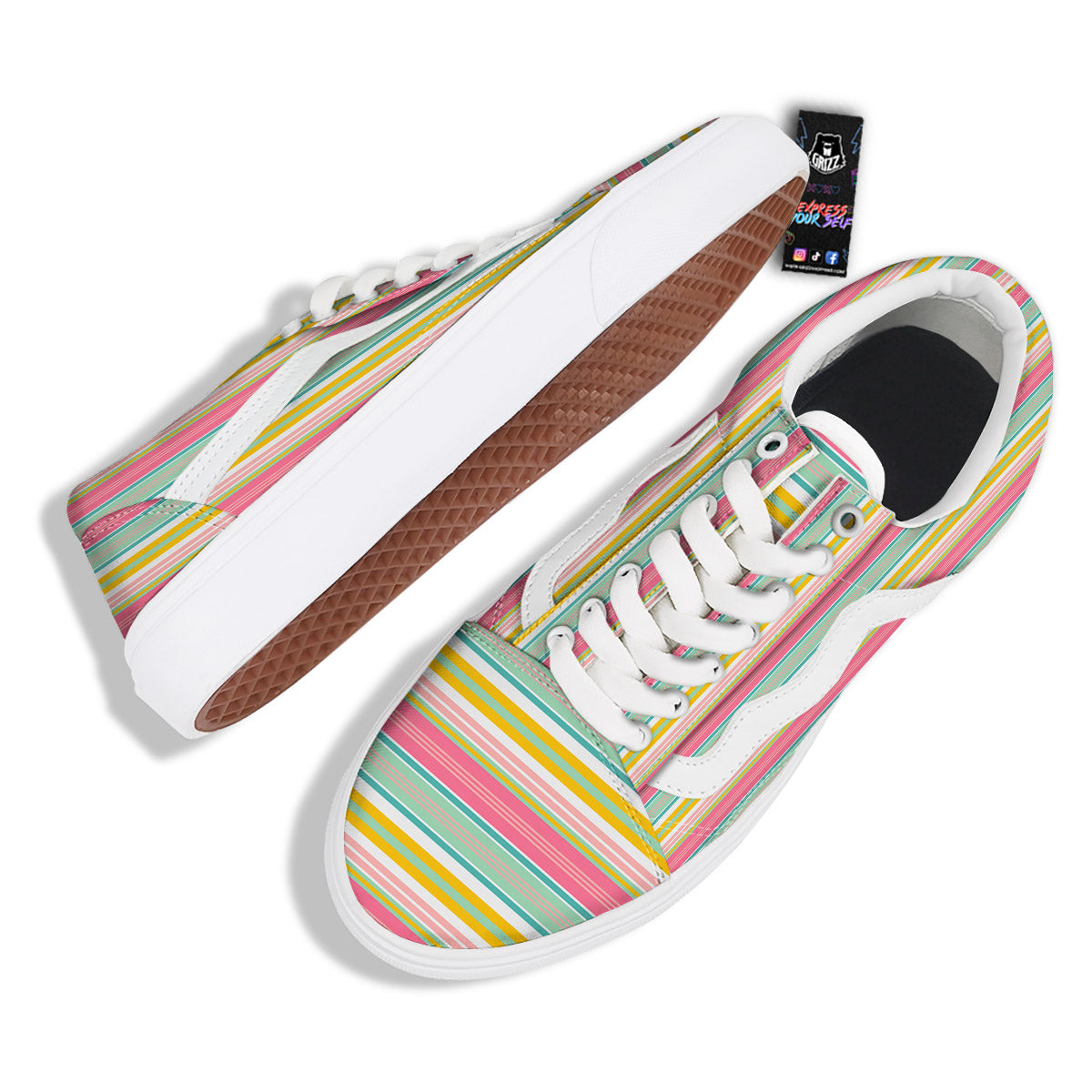 Serape Blanket Colorful Print Pattern Skate Shoes-grizzshop