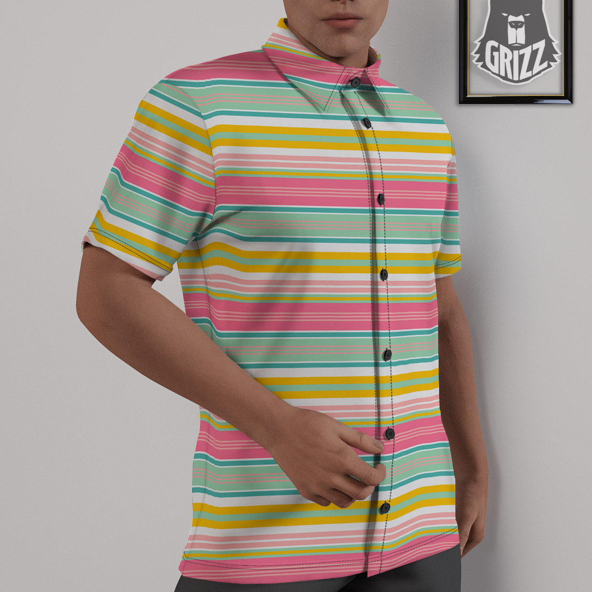 Serape Blanket Colorful Print Pattern Untucked Shirts-grizzshop
