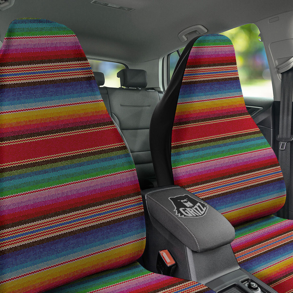 Serape Blanket Ethnic Print Pattern Car Seat Covers-grizzshop