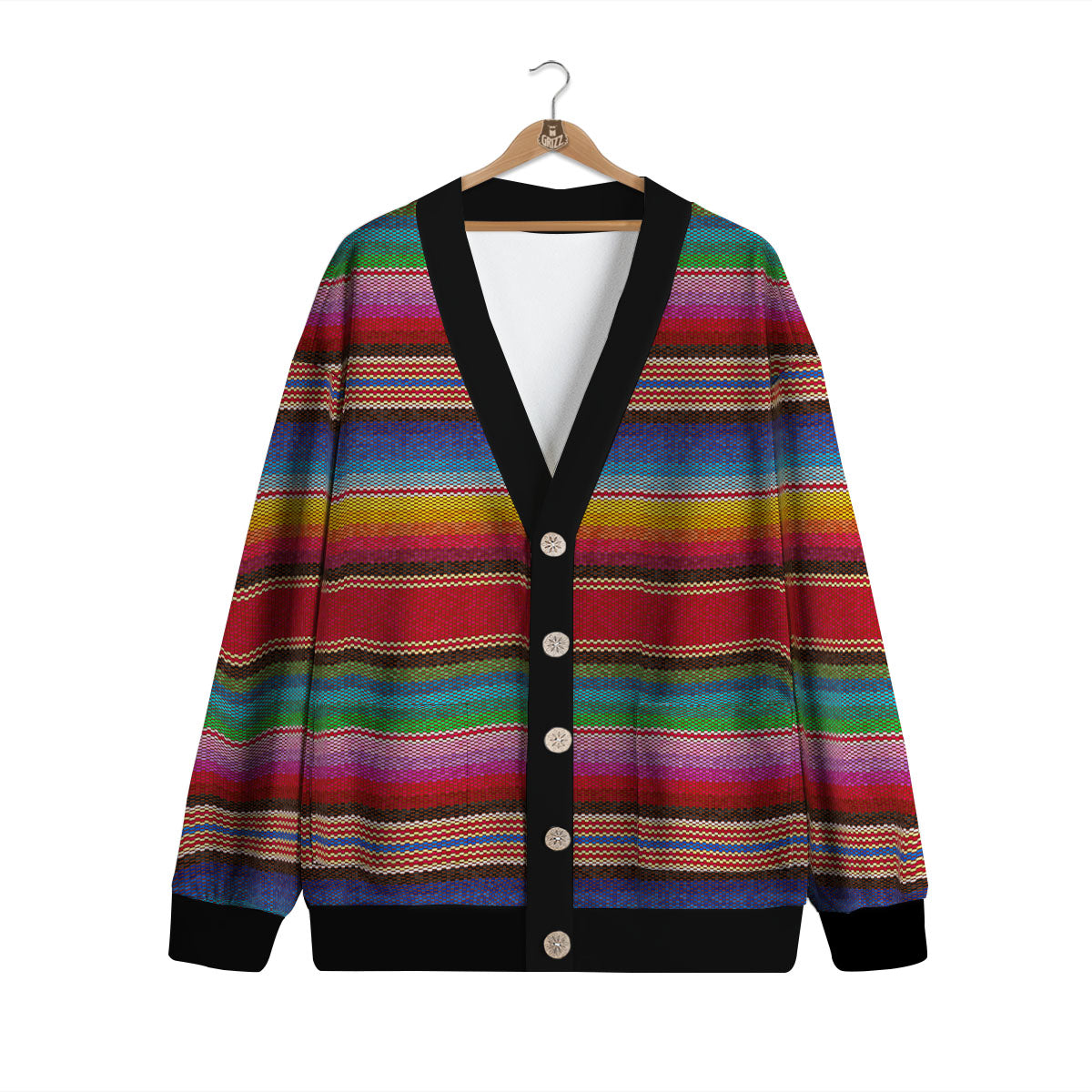 Serape Blanket Ethnic Print Pattern Cardigan-grizzshop
