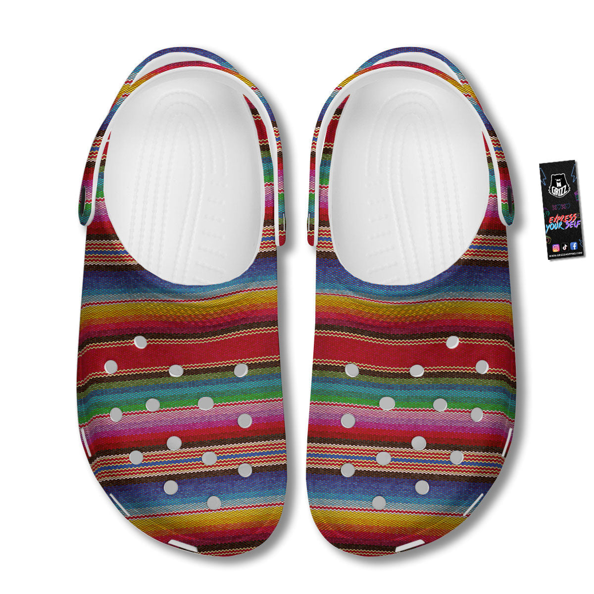 Serape Blanket Ethnic Print Pattern Clog-grizzshop