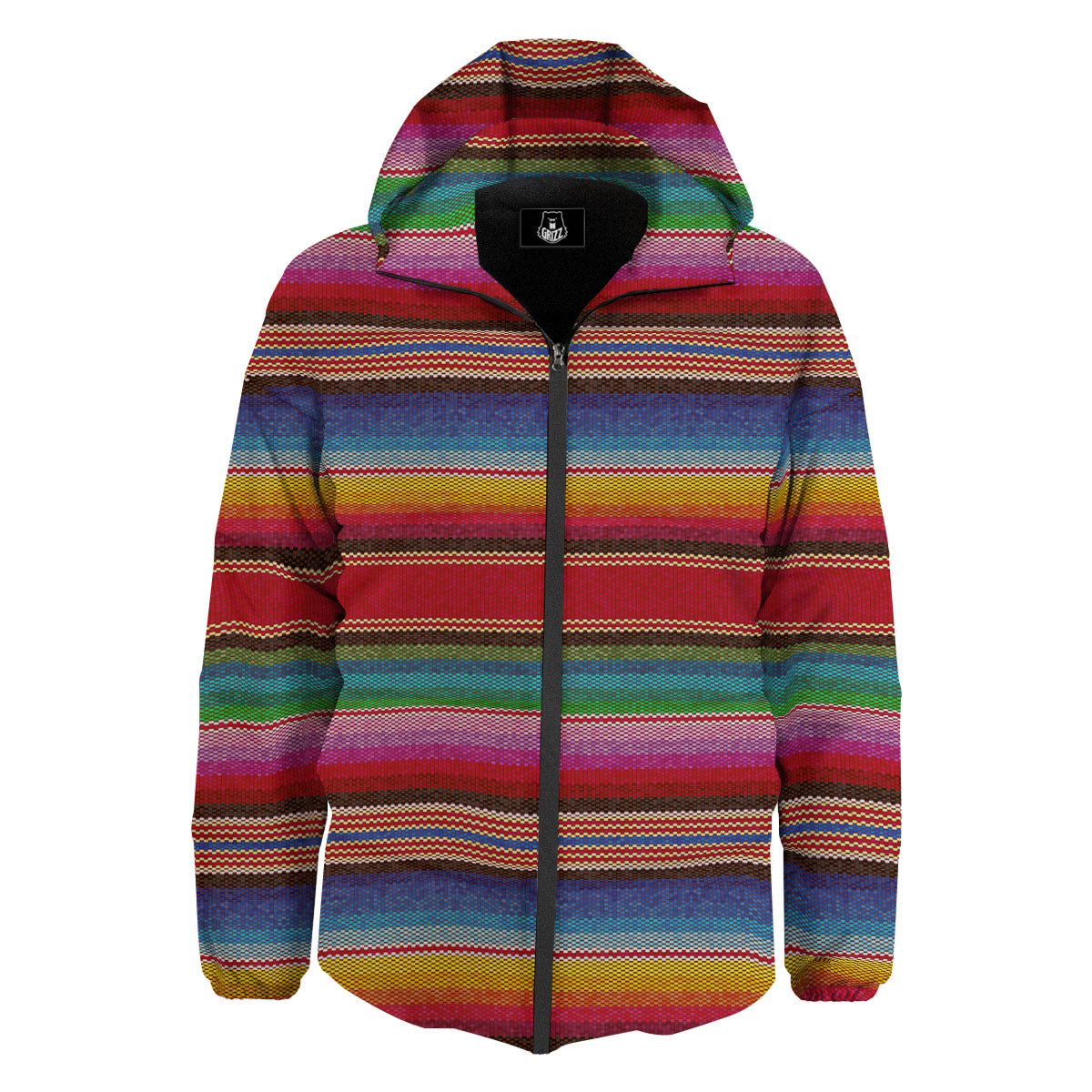 Serape Blanket Ethnic Print Pattern Down Jacket-grizzshop
