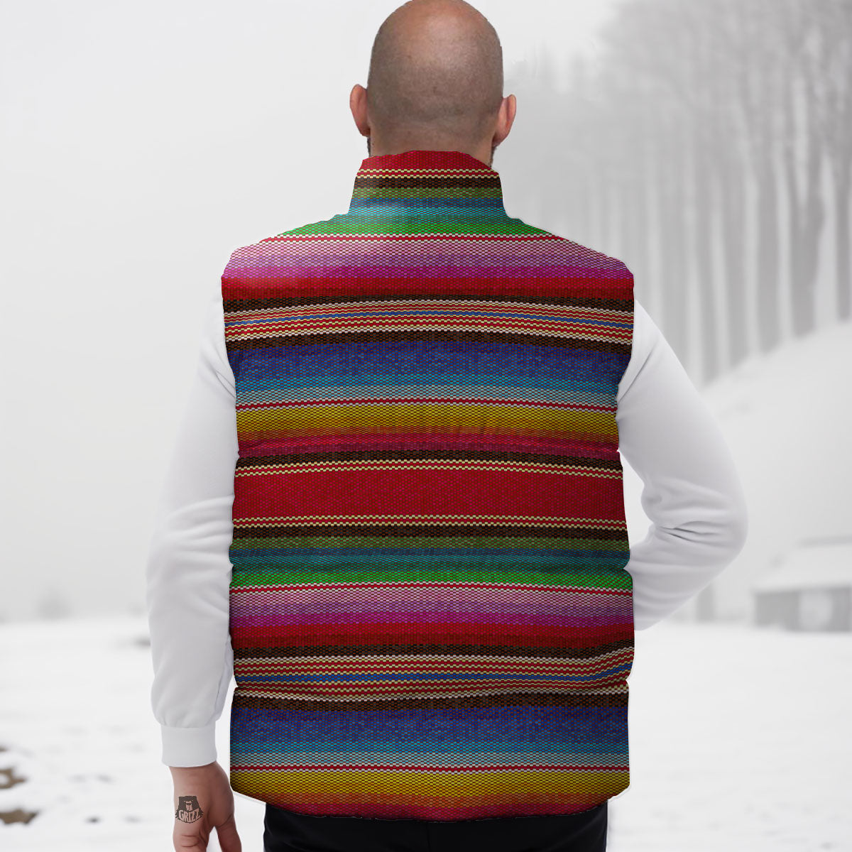 Serape Blanket Ethnic Print Pattern Down Vest