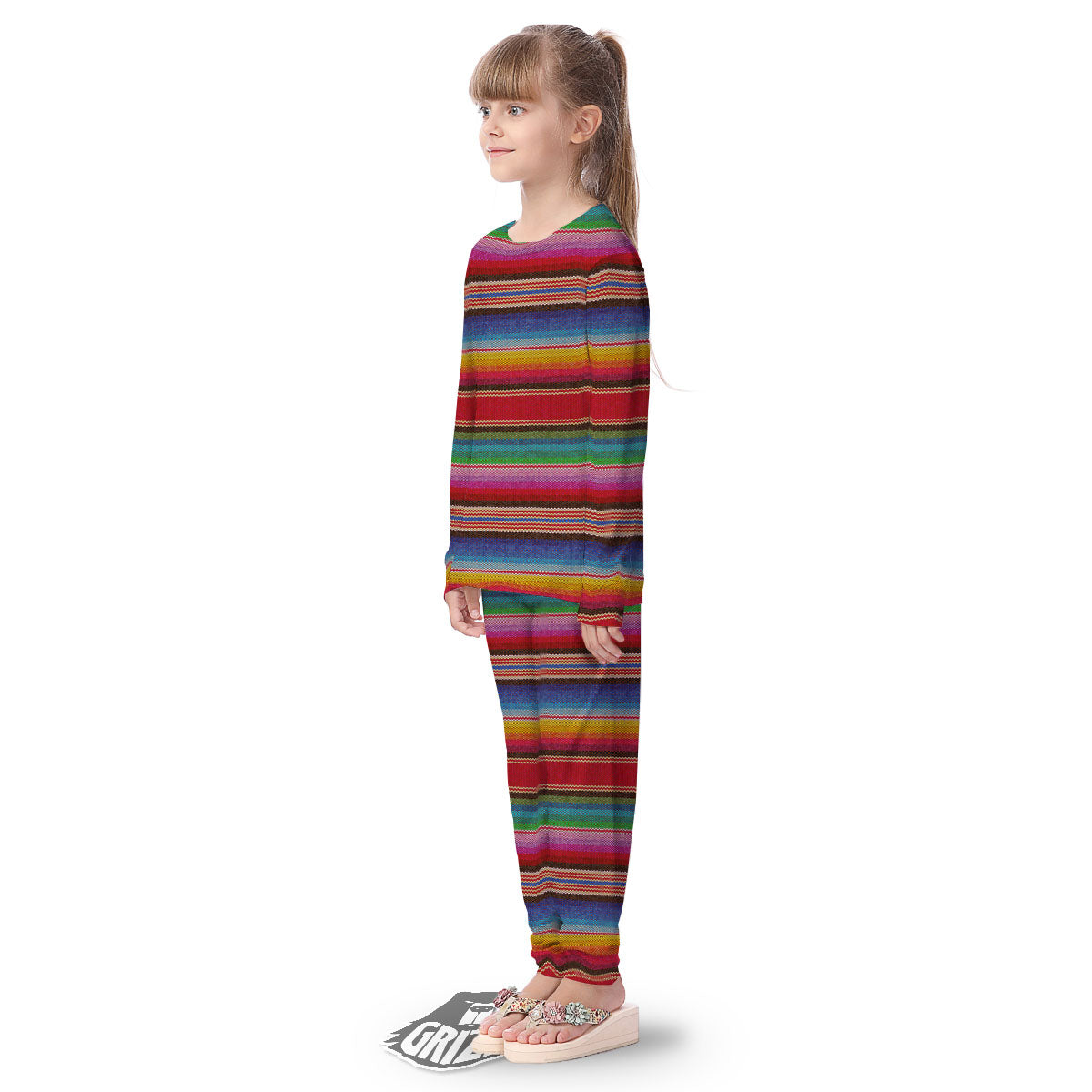 Serape Blanket Ethnic Print Pattern Kid's Pajamas-grizzshop