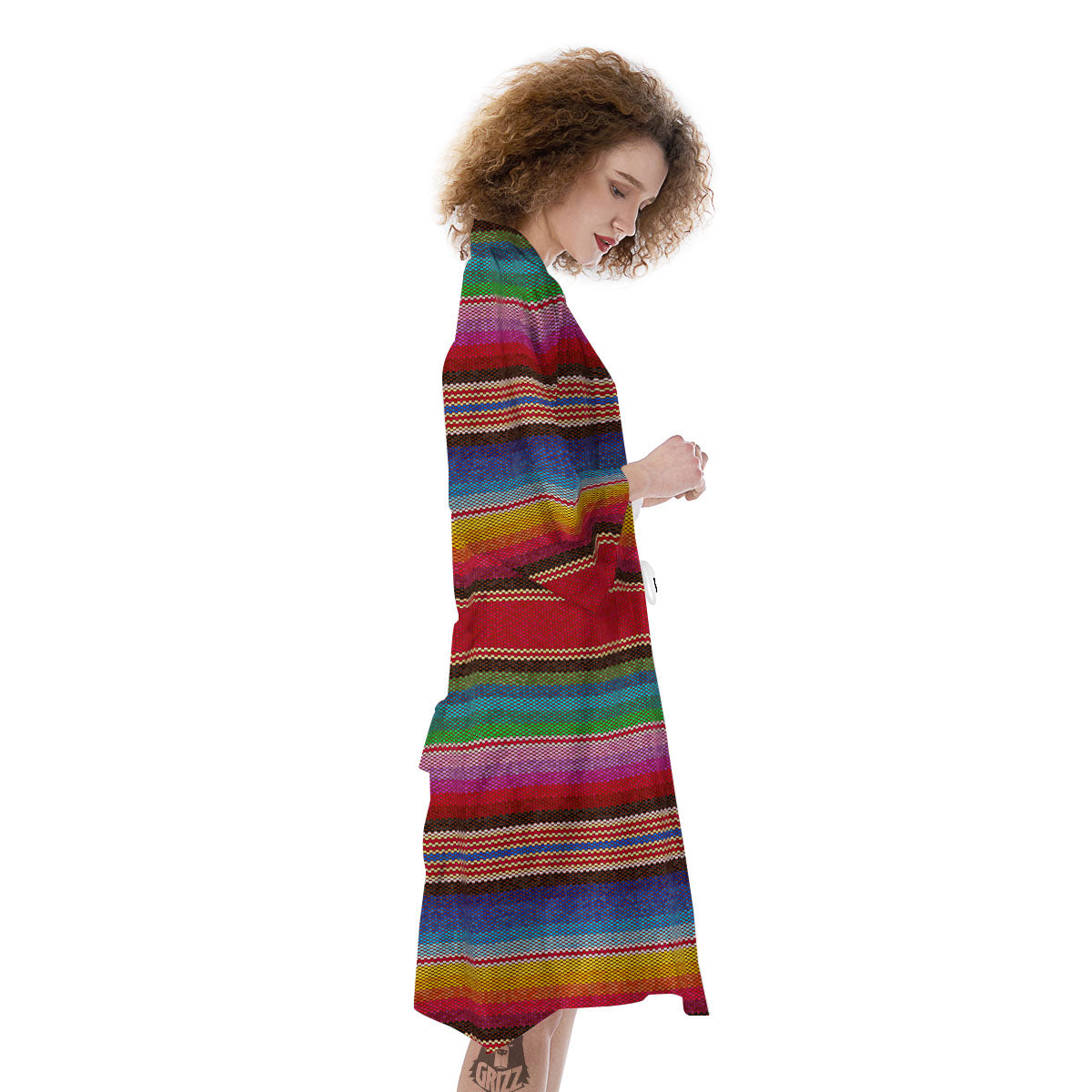 Serape Blanket Ethnic Print Pattern Kimono-grizzshop