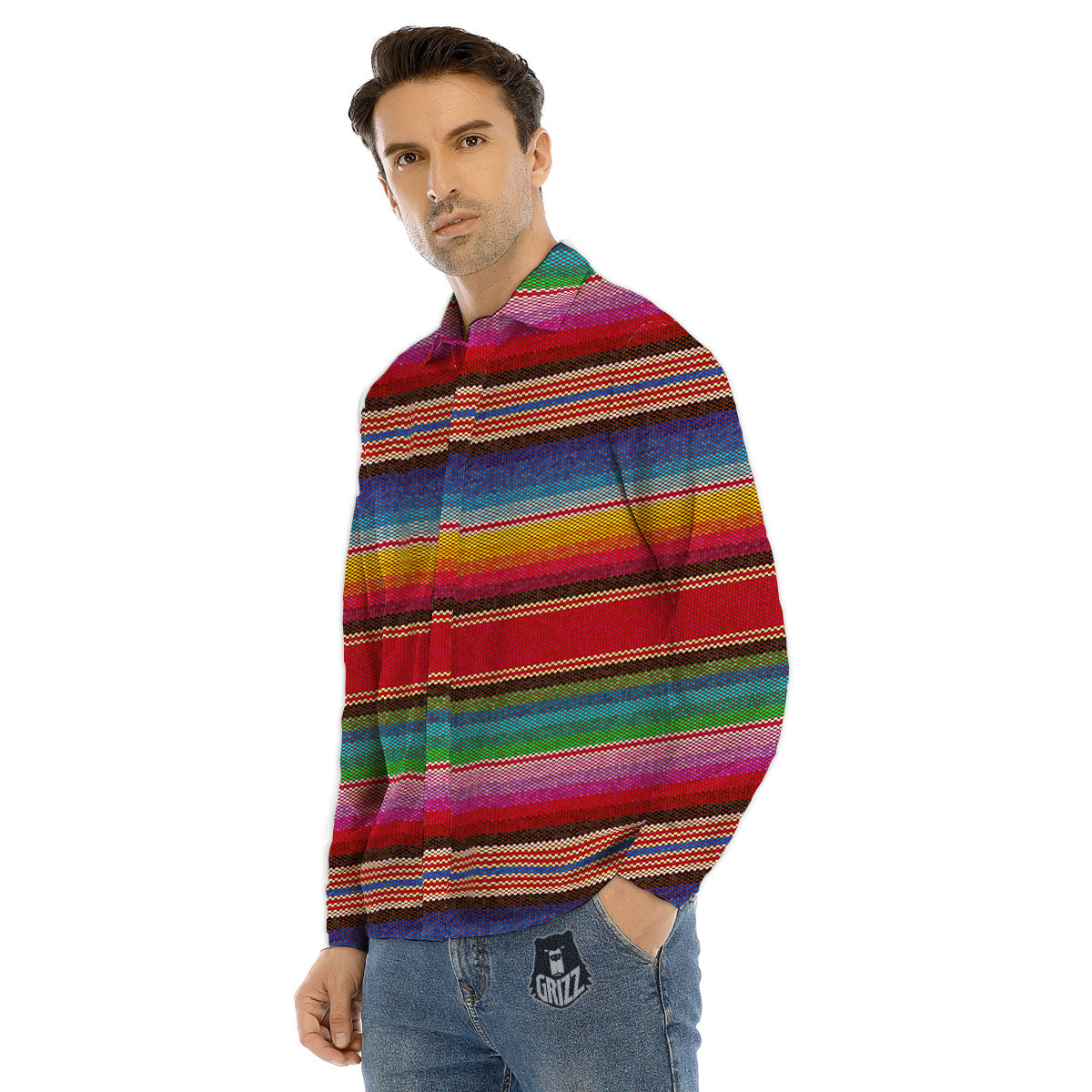 Serape Blanket Ethnic Print Pattern Men's Dress Shirts-grizzshop