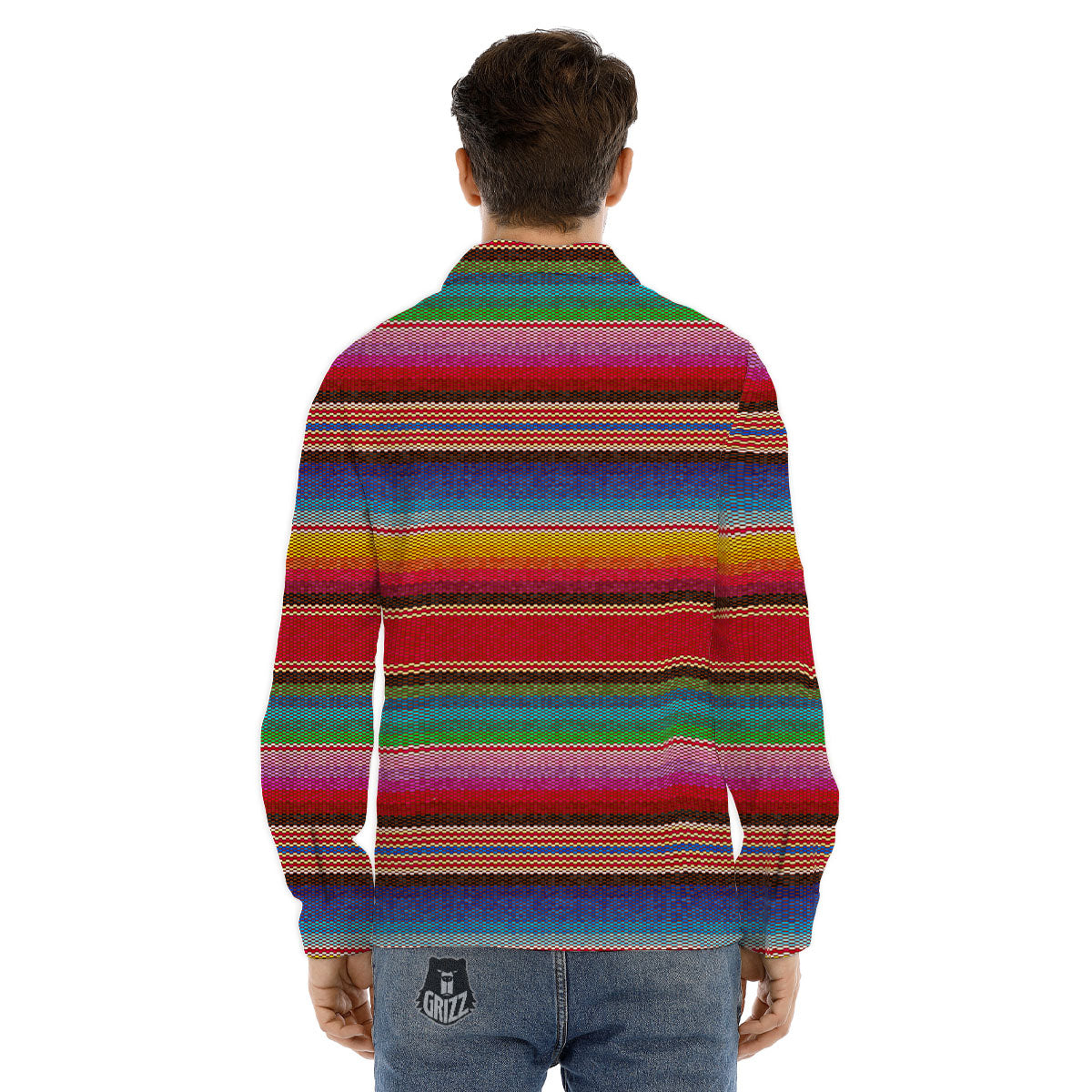 Serape Blanket Ethnic Print Pattern Men's Dress Shirts-grizzshop