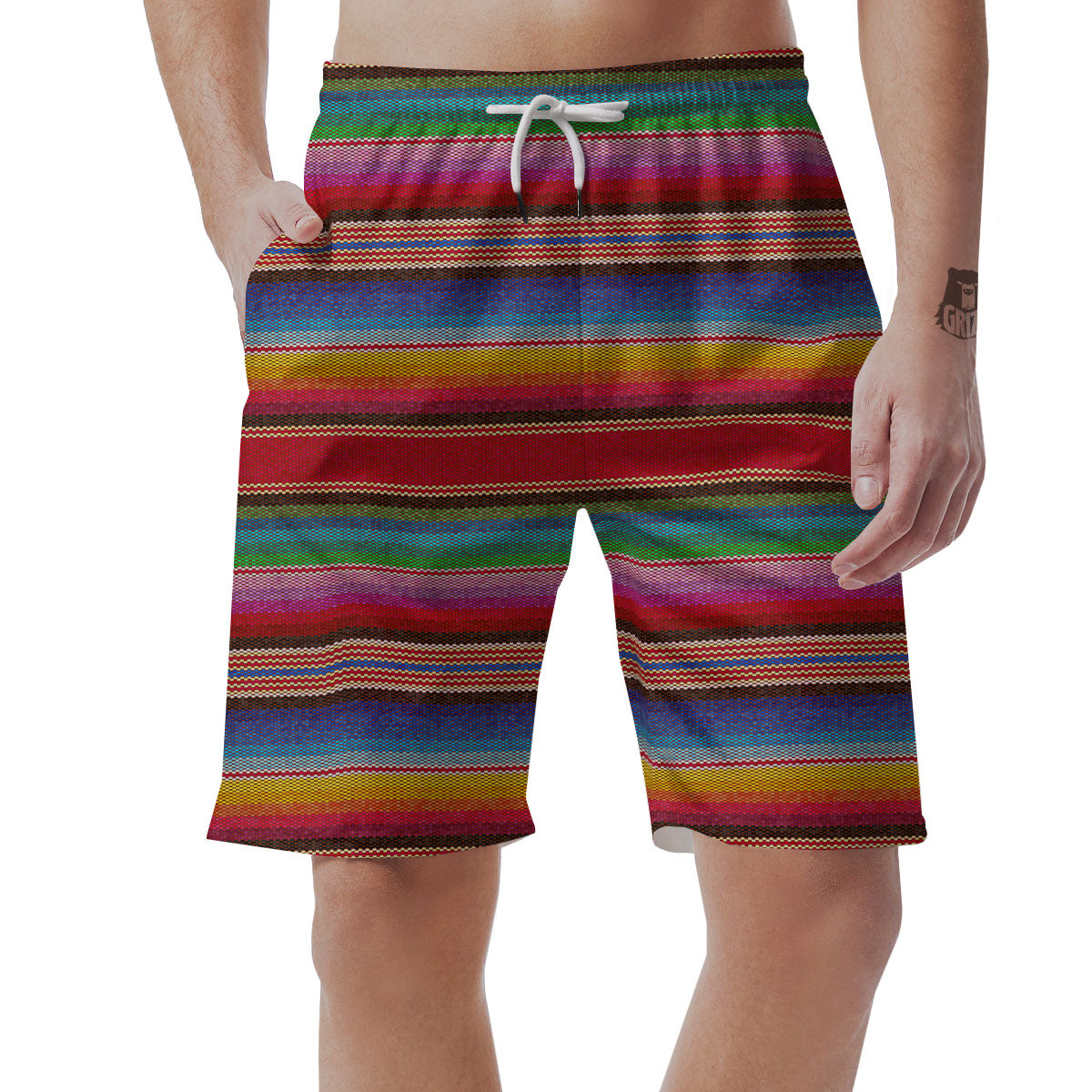 Serape Blanket Ethnic Print Pattern Men's Shorts-grizzshop