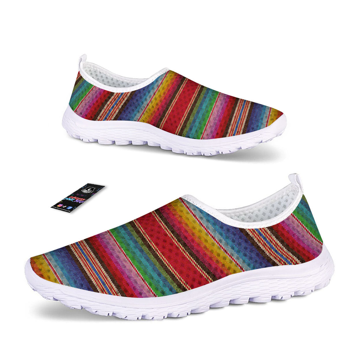 Serape Blanket Ethnic Print Pattern Nurse Shoes-grizzshop