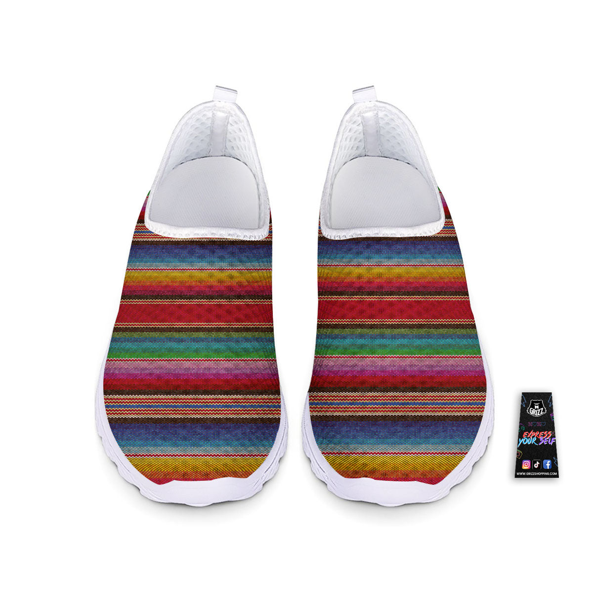 Serape Blanket Ethnic Print Pattern Nurse Shoes-grizzshop