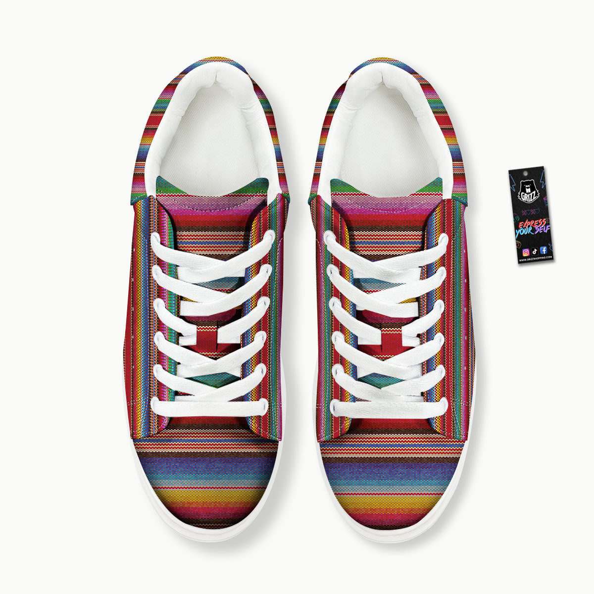 Serape Blanket Ethnic Print Pattern Platform Shoes-grizzshop