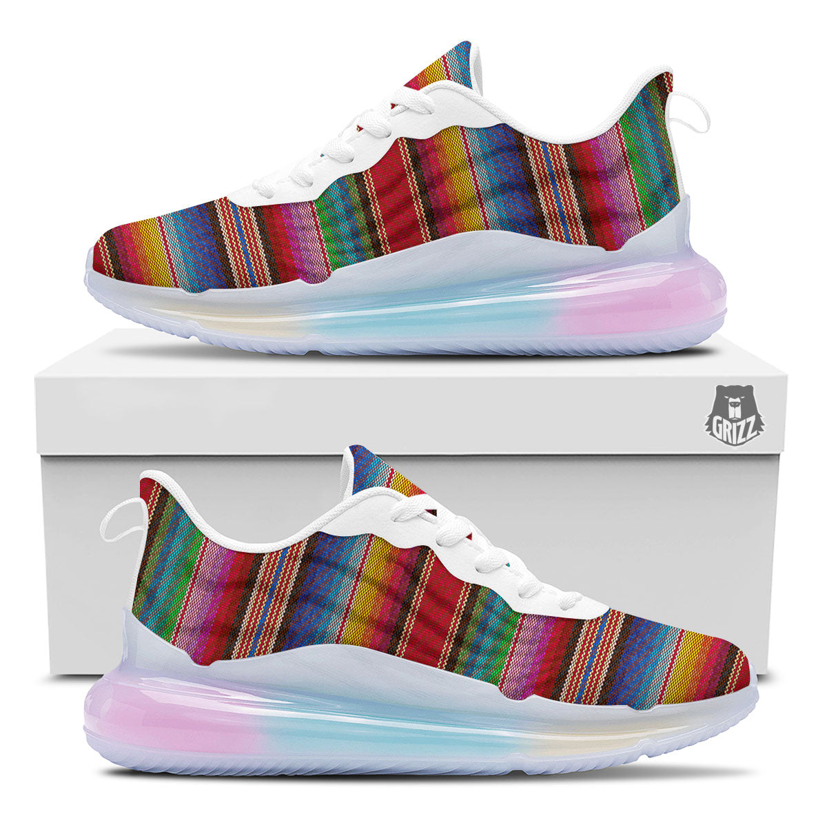 Serape Blanket Ethnic Print Pattern Running Sneakers-grizzshop