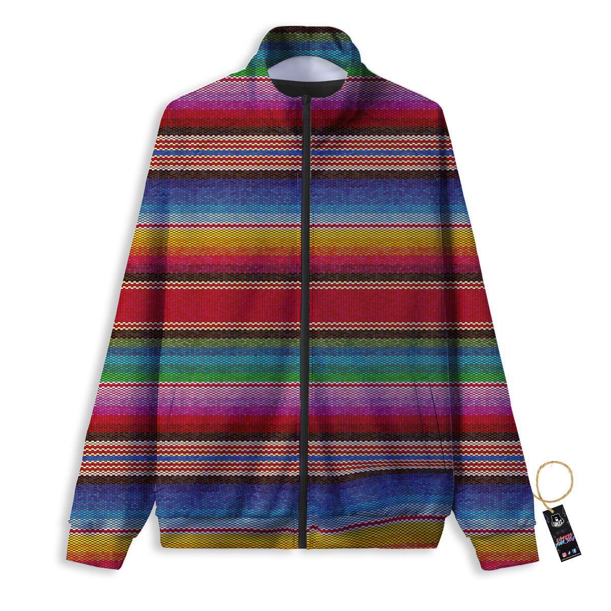 Serape Blanket Ethnic Print Pattern Track Jacket-grizzshop