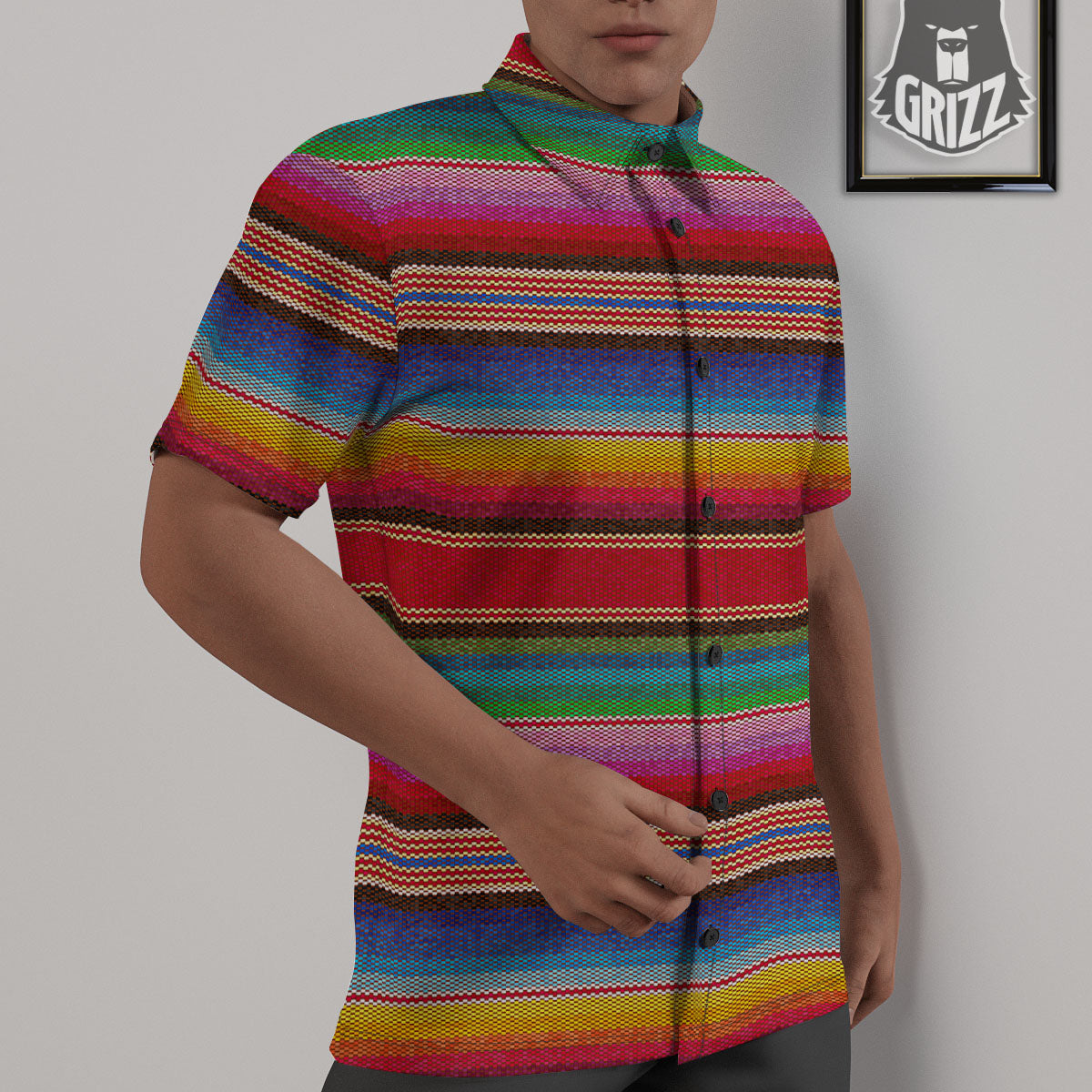 Serape Blanket Ethnic Print Pattern Untucked Shirts-grizzshop