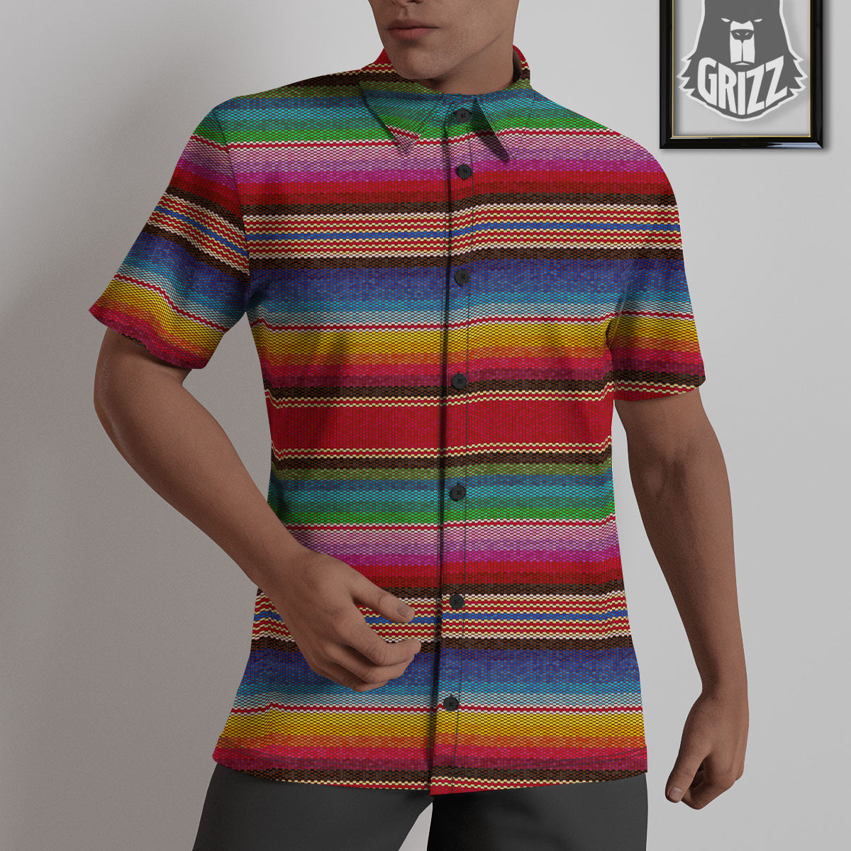 Serape Blanket Ethnic Print Pattern Untucked Shirts-grizzshop