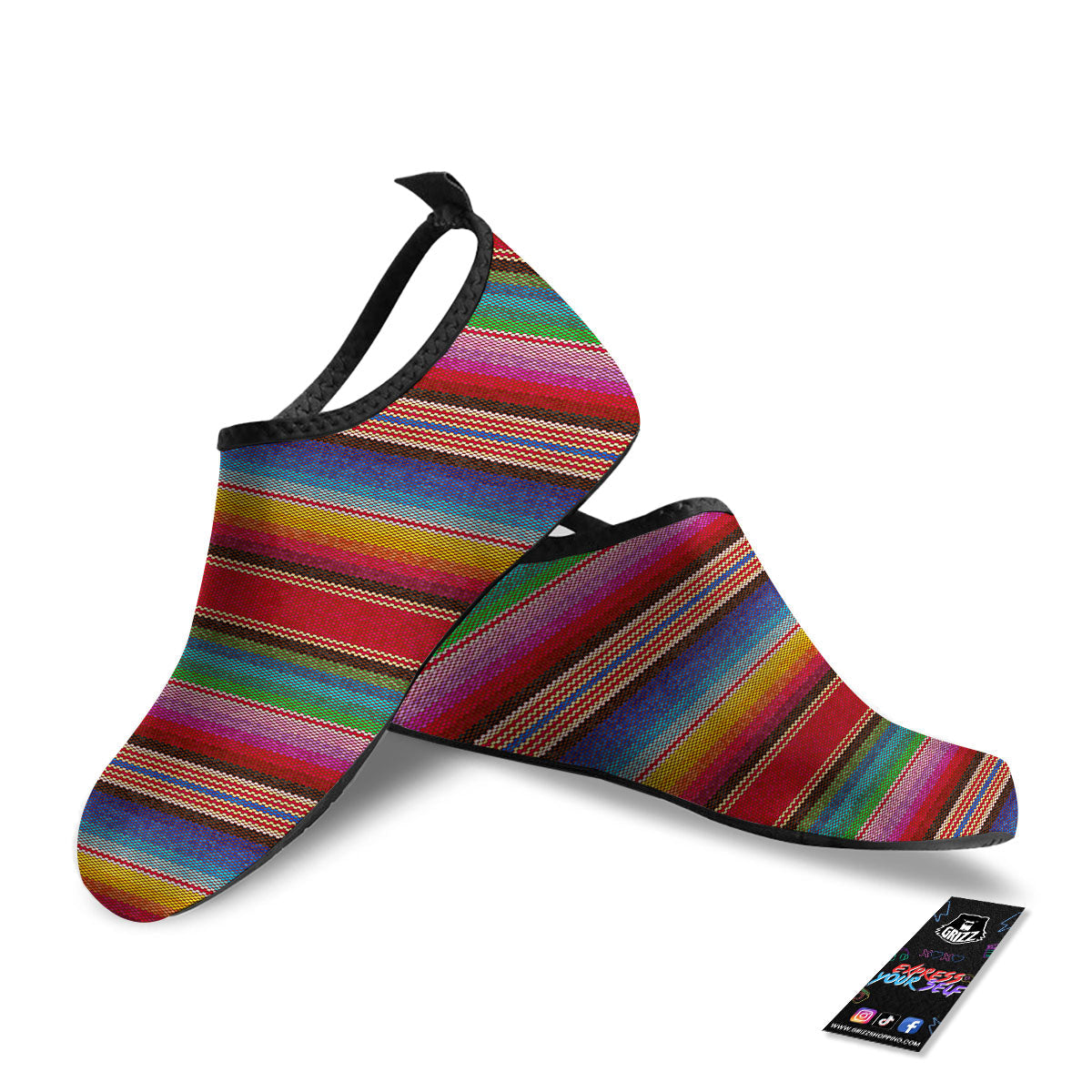 Serape Blanket Ethnic Print Pattern Water Shoes-grizzshop