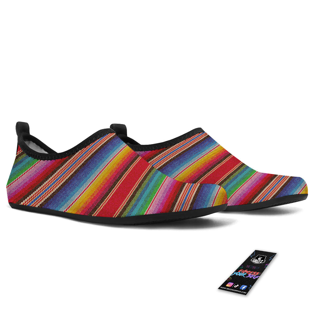 Serape Blanket Ethnic Print Pattern Water Shoes-grizzshop
