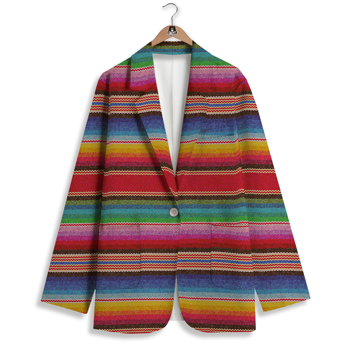 Serape Blanket Ethnic Print Pattern Women's Blazer-grizzshop