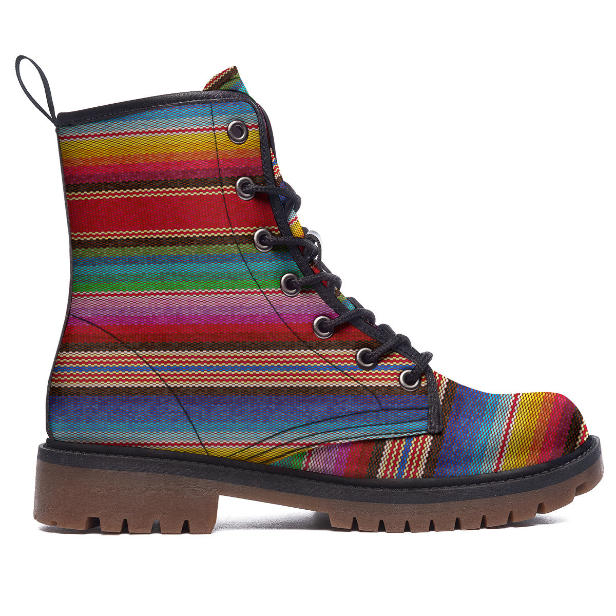 Serape Blanket Ethnic Print Pattern Work Boots-grizzshop