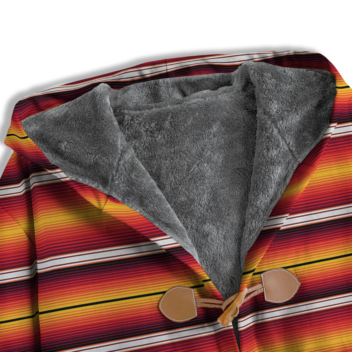 Serape Ethnic Boho Stripes Mexican Black Orange Print Men's Windbreaker Jacket-grizzshop
