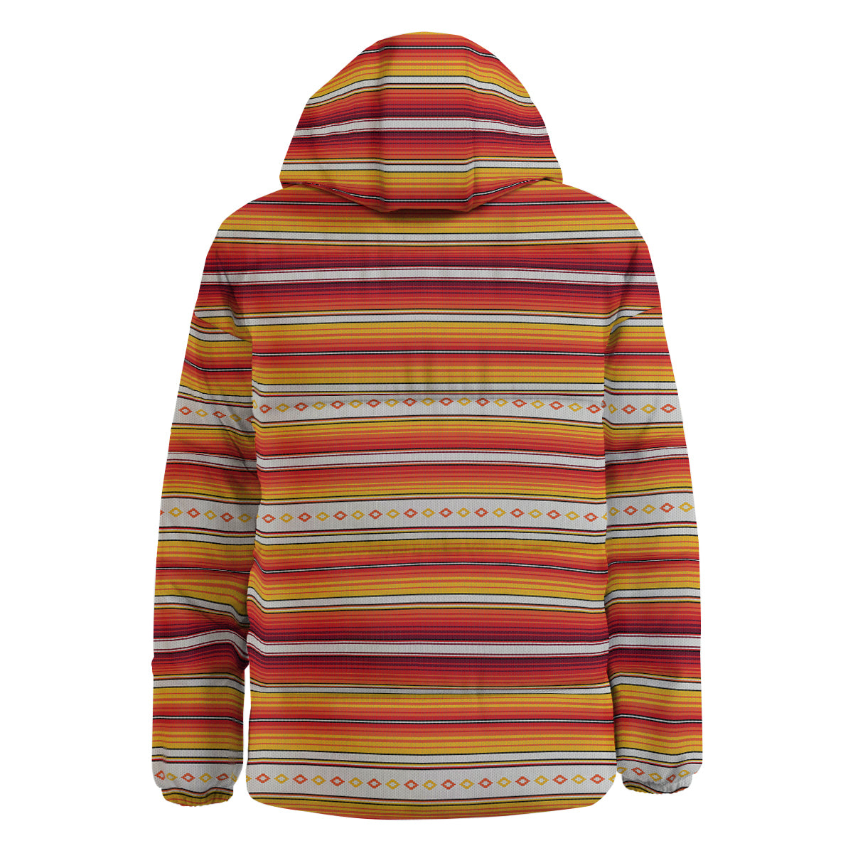 Serape Ethnic Boho Stripes Mexican Orange Print Down Jacket-grizzshop