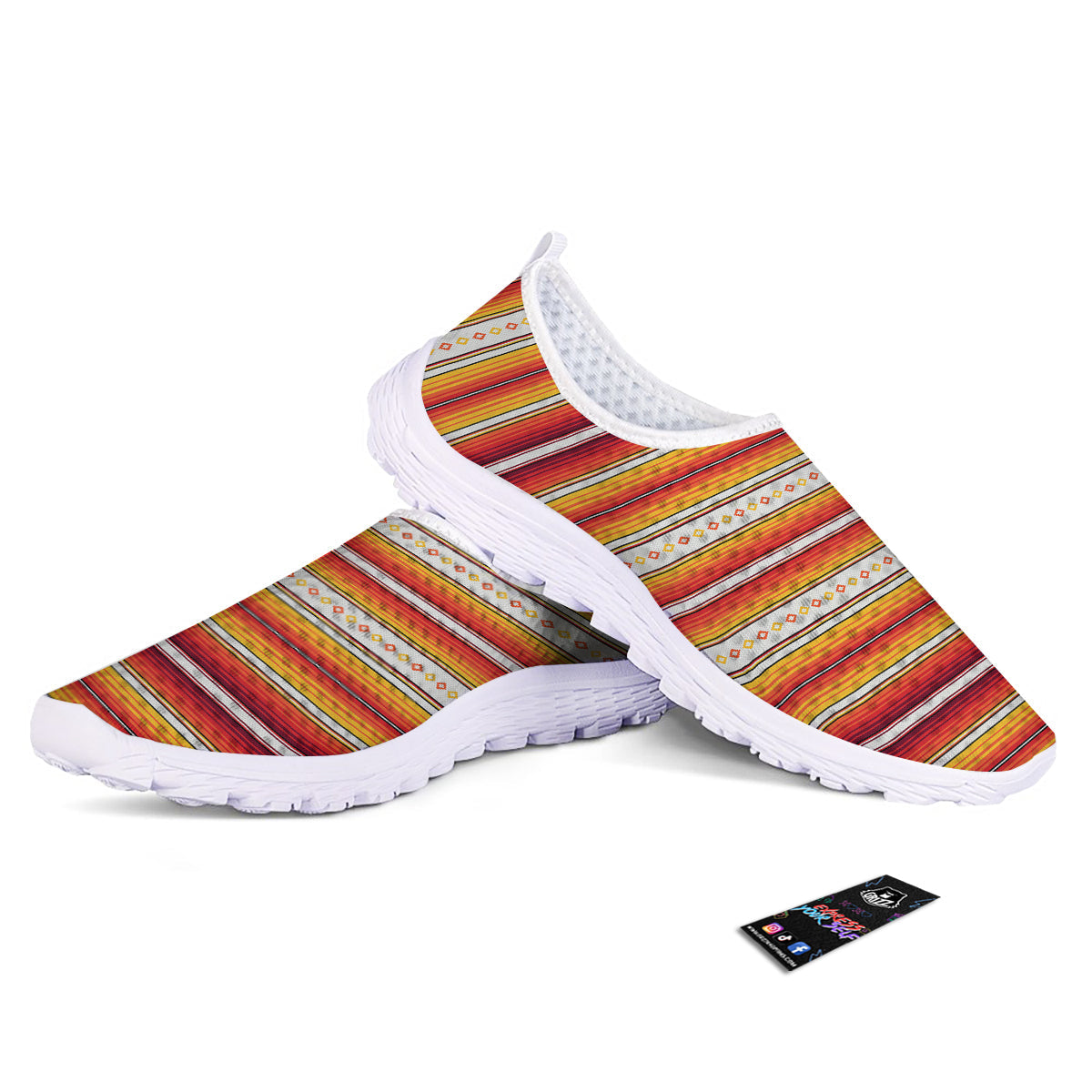 Serape Ethnic Boho Stripes Mexican Orange Print Nurse Shoes-grizzshop