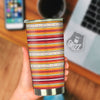 Serape Ethnic Boho Stripes Mexican Orange Print Tumbler-grizzshop