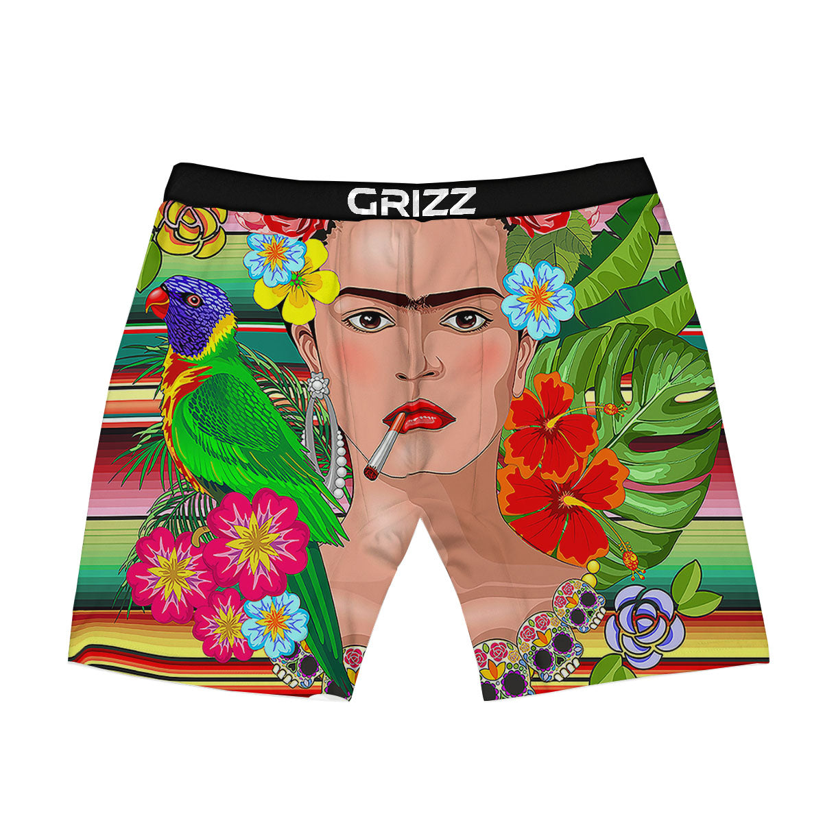 Serape Frida Kahlo Print Boxer Briefs-grizzshop