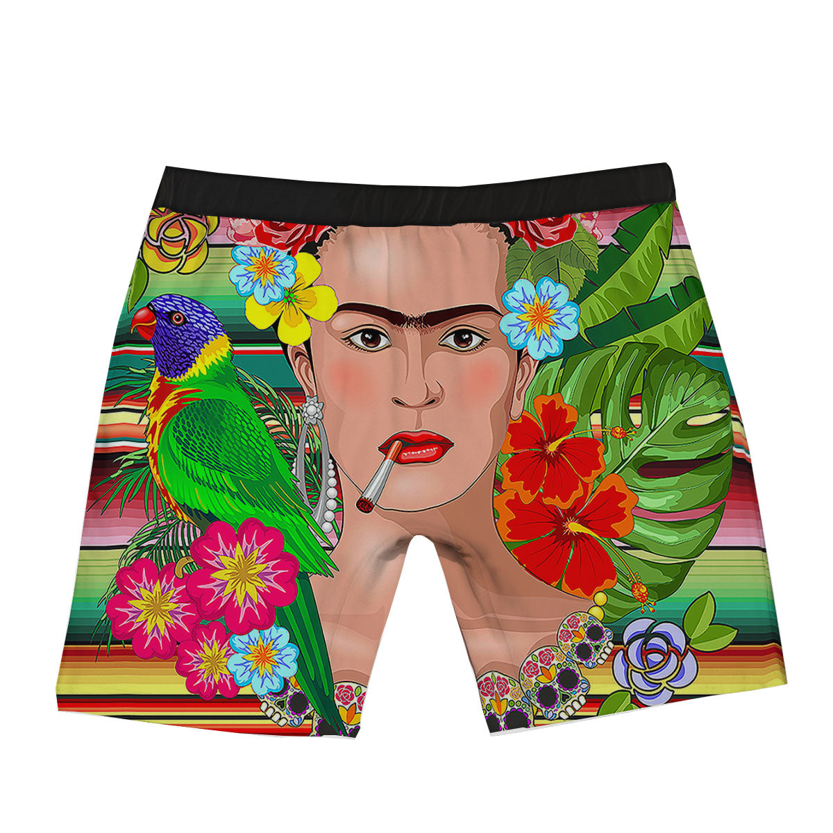 Serape Frida Kahlo Print Boxer Briefs-grizzshop