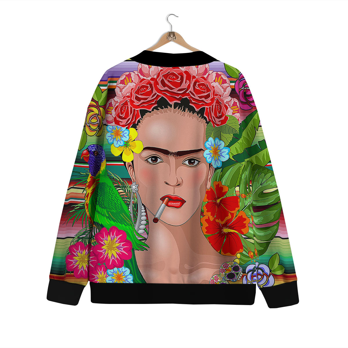 Serape Frida Kahlo Print Cardigan-grizzshop