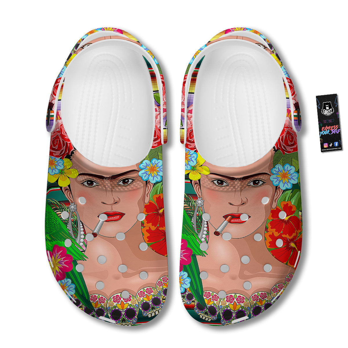 Serape Frida Kahlo Print Clog-grizzshop