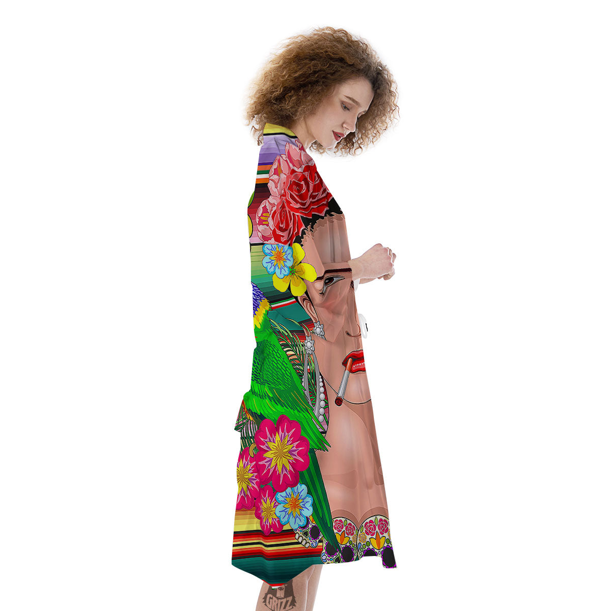 Serape Frida Kahlo Print Kimono-grizzshop